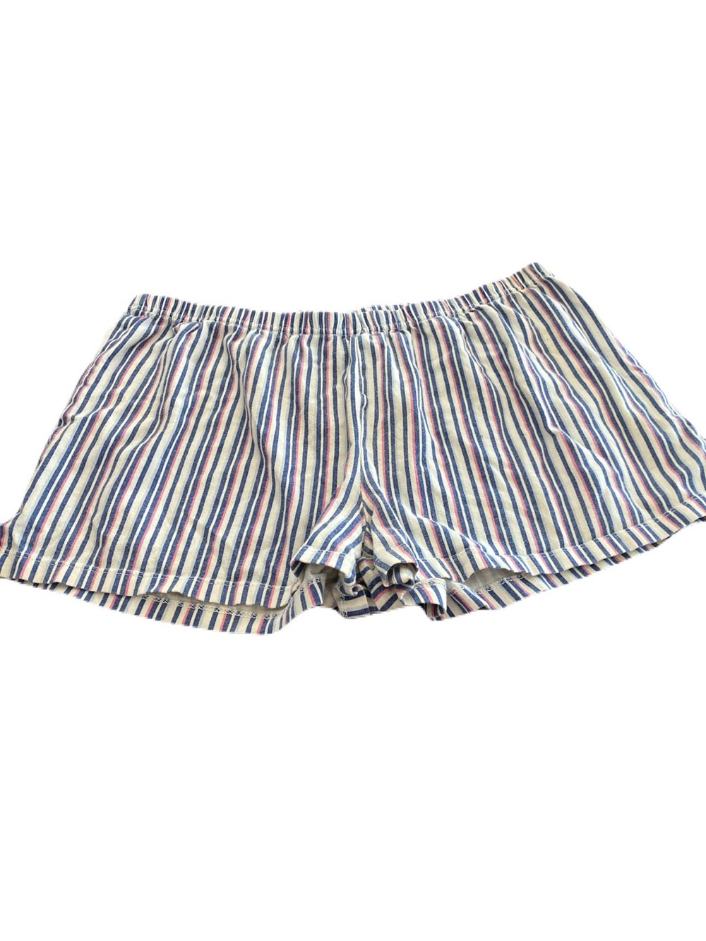 Joe Boxer Striped High-Waist Women’s Shorts — Blue, Red & Cream